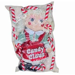 Vintage 1990 Avon Candy Claus Christmas Rag Doll New Sealed in Package